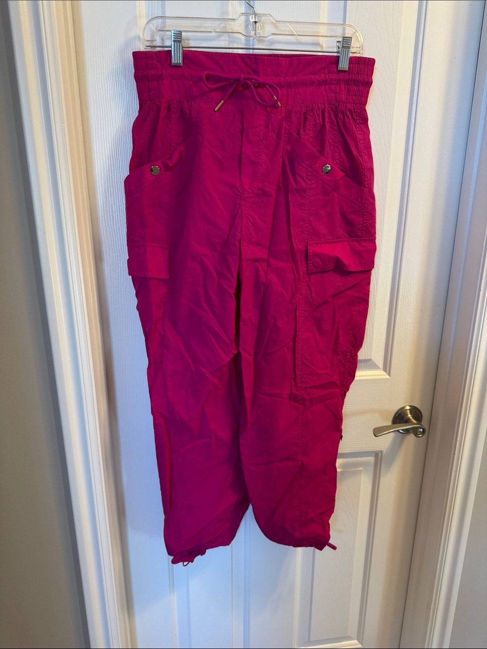Athleta Bright Fuchsia Cargo Joggers